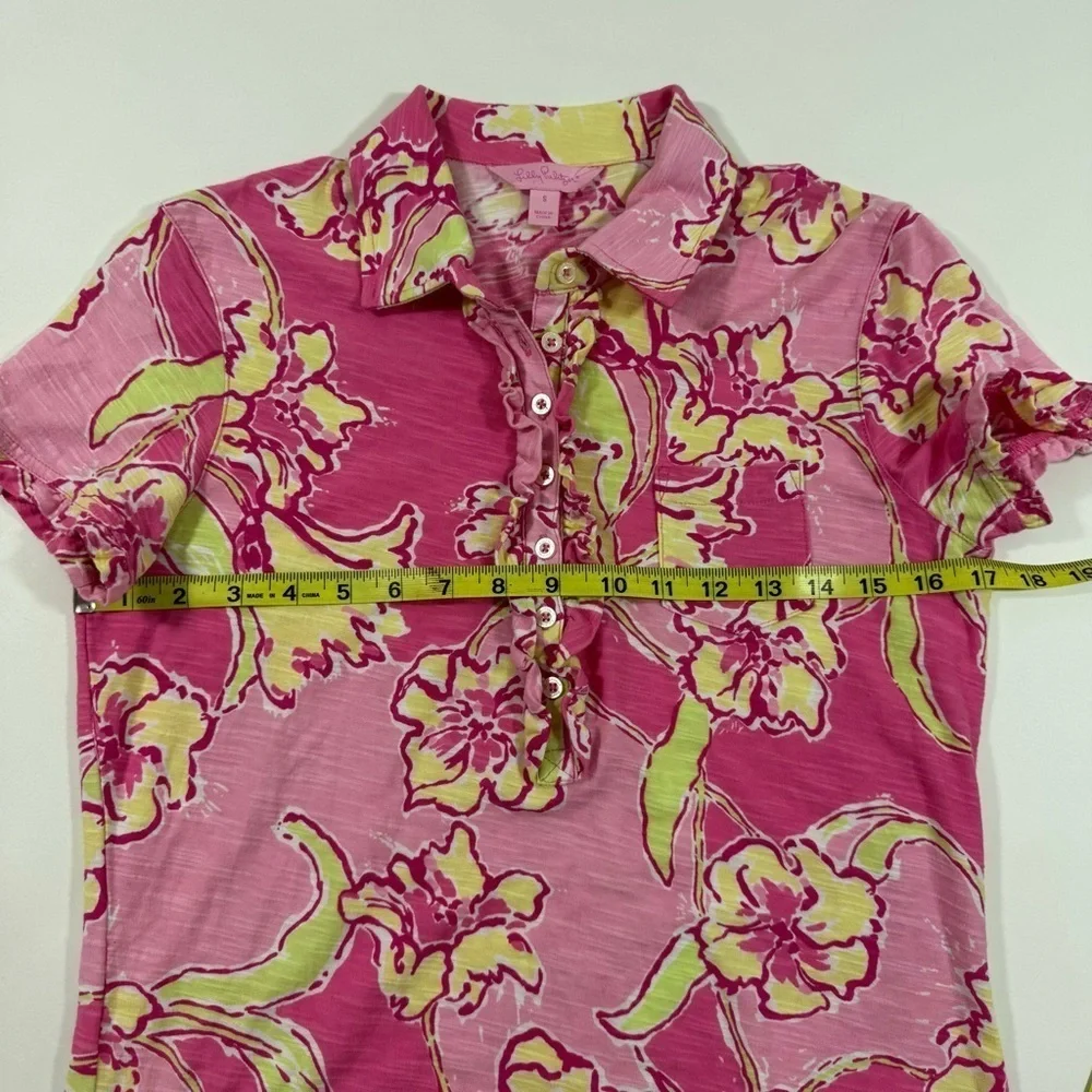 Lilly Pulitzer Carolyn Mini Polo Dress Hotty Pink Yellow - Picture 6 of 6